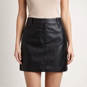 Siena Studio Black Leather Mini Skirt Size 4, Vintage